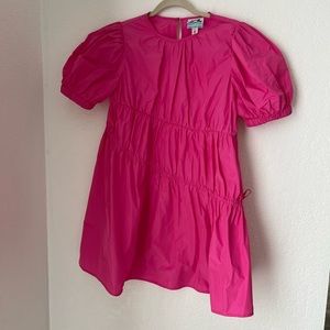 Puff Sleeve Pink Mini Dress